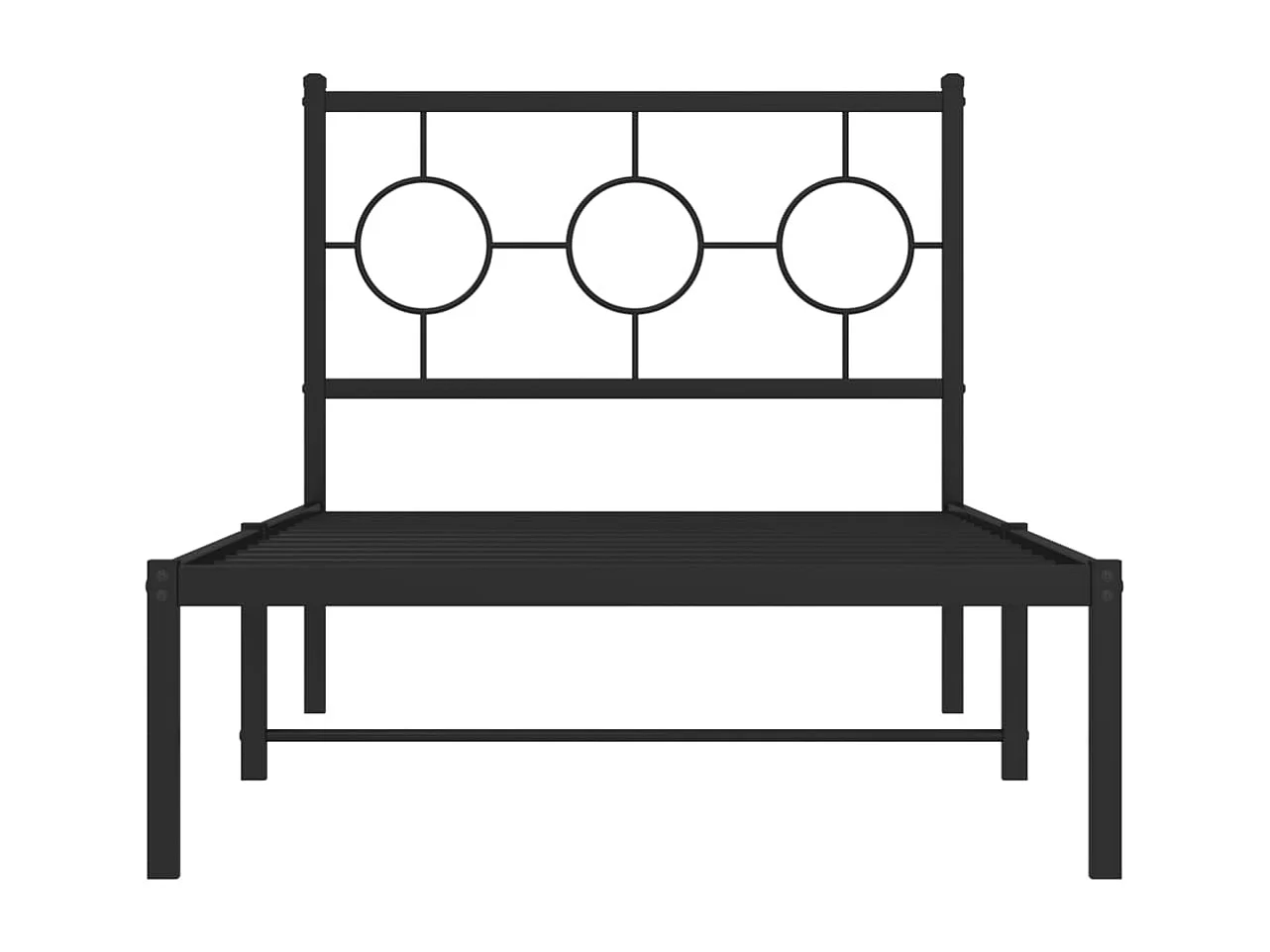 Estrutura de cama com cabeceira 90x190 cm metal preto