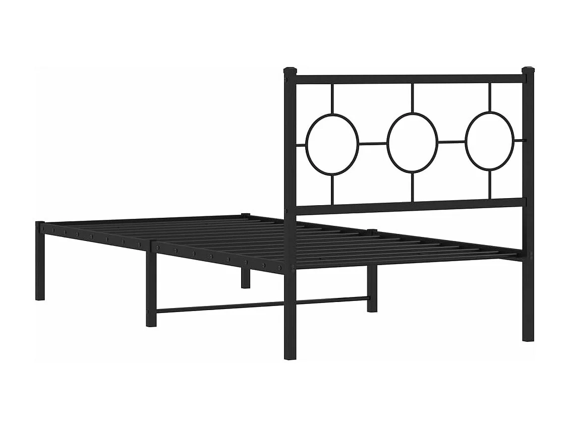 Estrutura de cama com cabeceira 90x190 cm metal preto