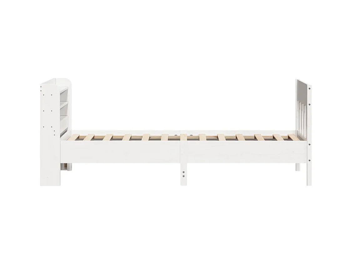 Cama sem colchão 90x200 cm madeira de pinho maciça branco