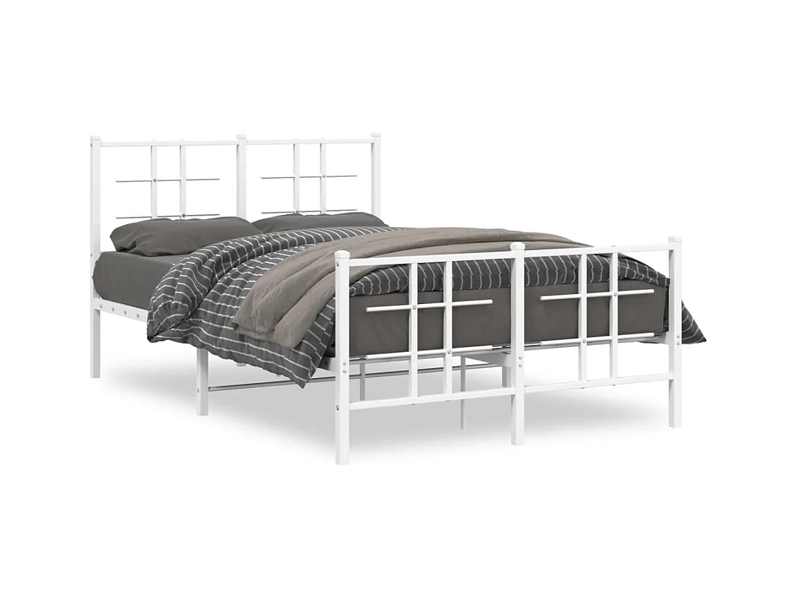 Estructura cama sin colchón con estribo metal blanco 120x200 cm