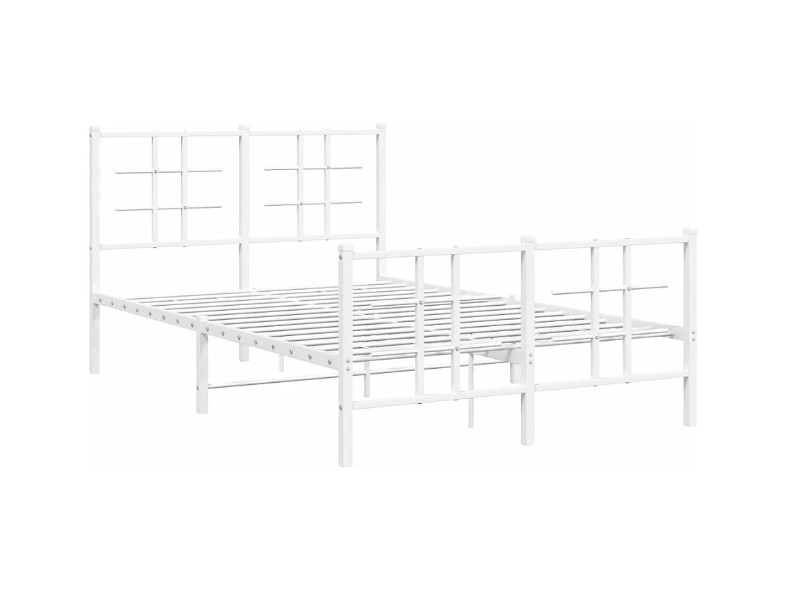 Estructura cama sin colchón con estribo metal blanco 120x200 cm