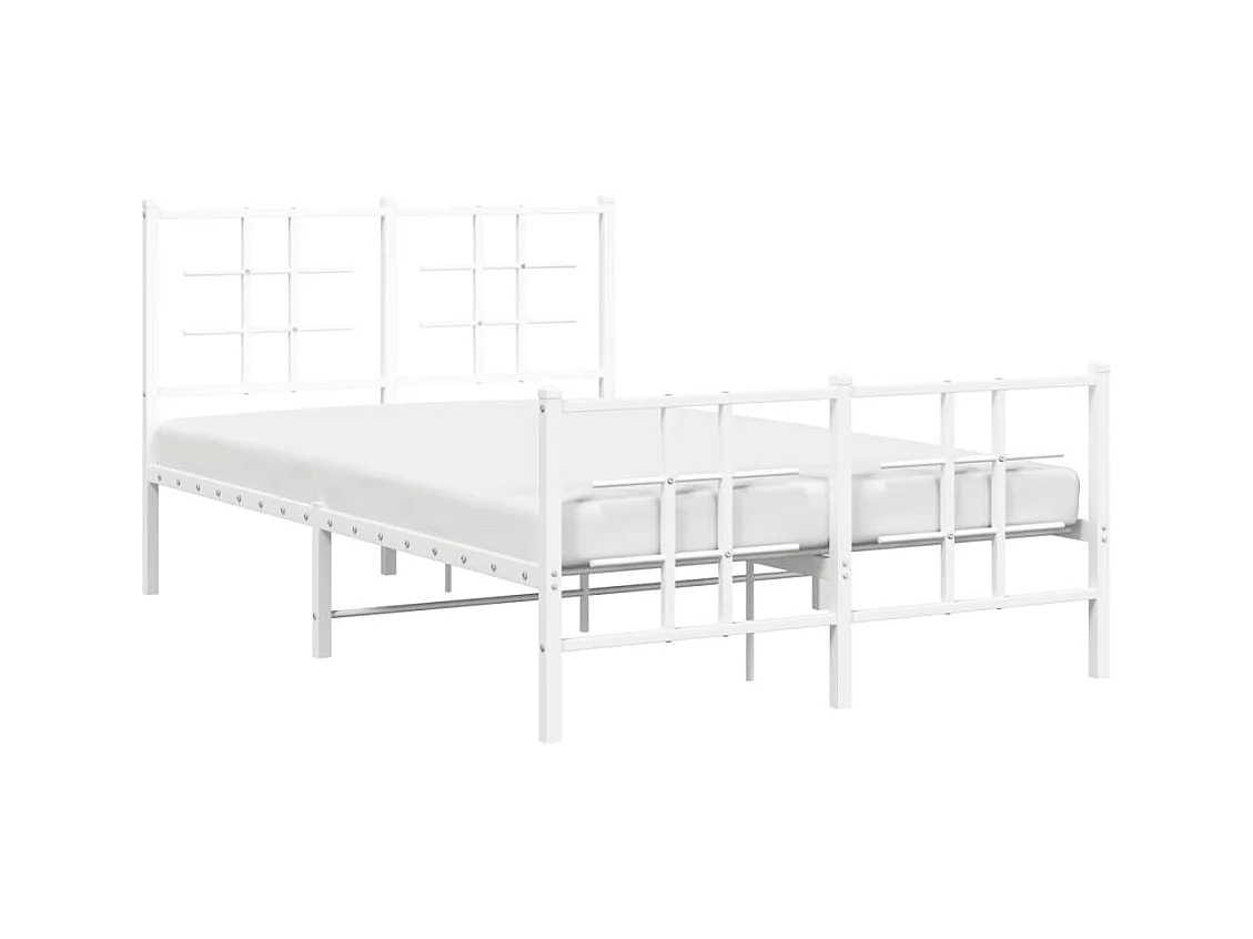 Estructura cama sin colchón con estribo metal blanco 120x200 cm