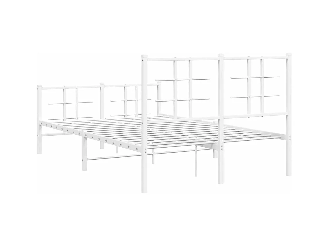 Estructura cama sin colchón con estribo metal blanco 120x200 cm