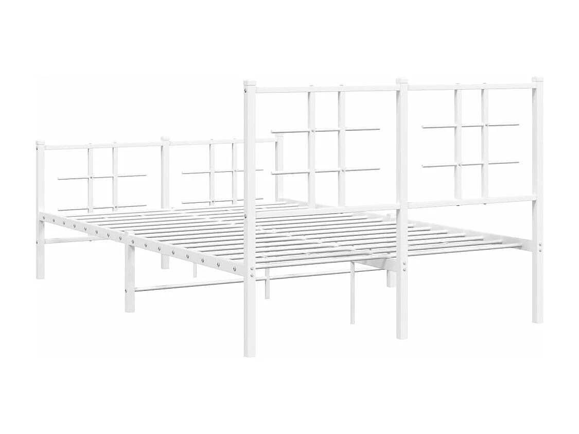 Estrutura de cama com cabeceira e pés 120x200 cm metal branco