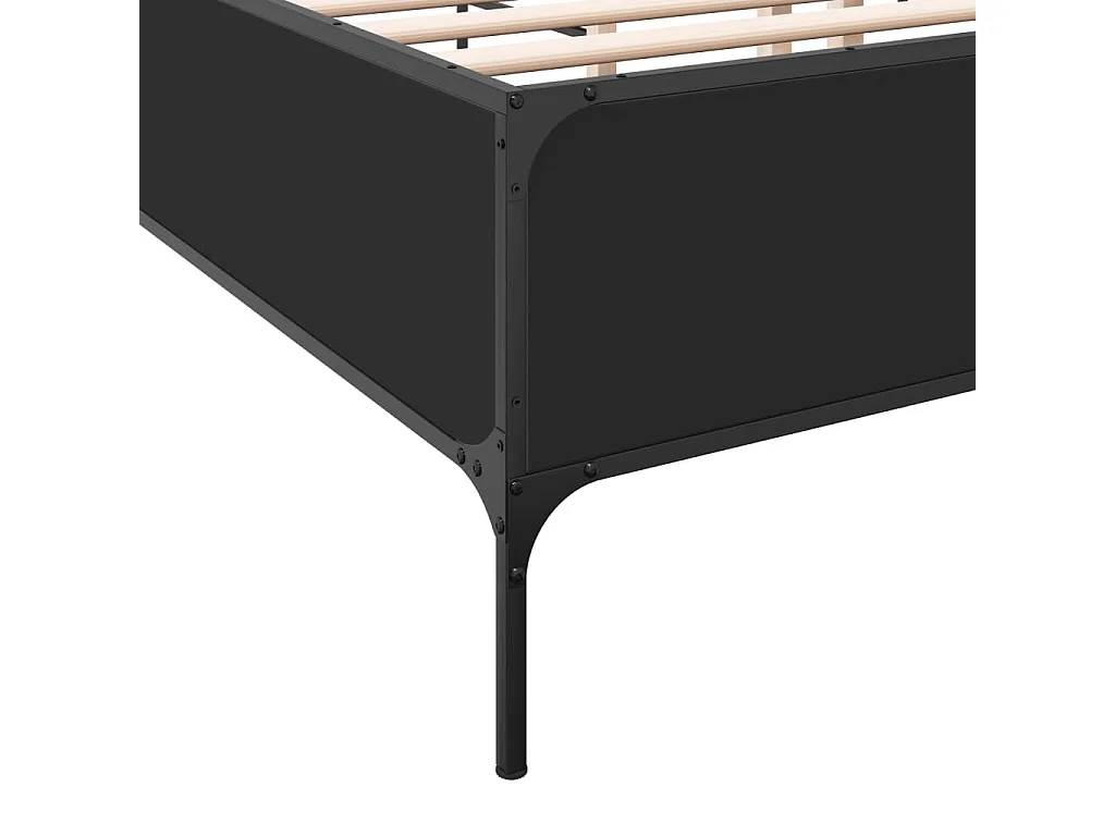 Cadre de lit sans matelas noir 160x200 cm