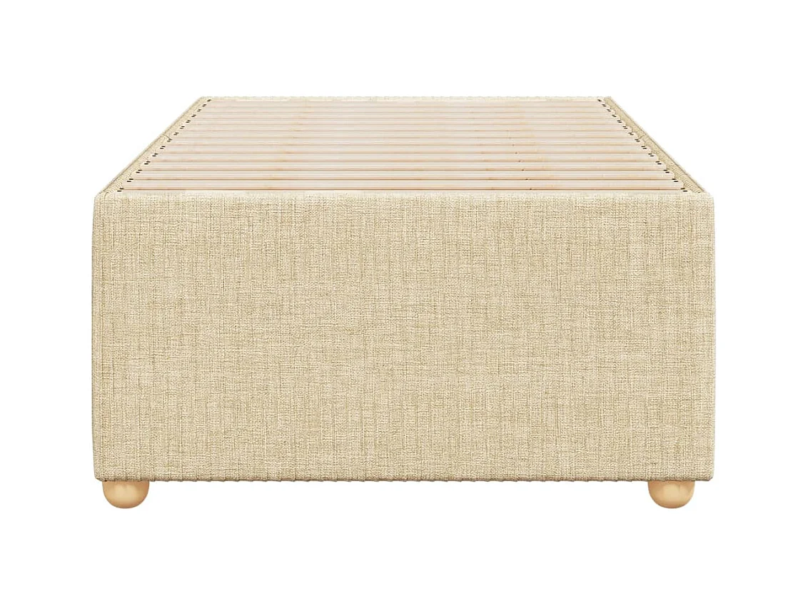 Cadre de lit sans matelas crème 90x190 cm tissu
