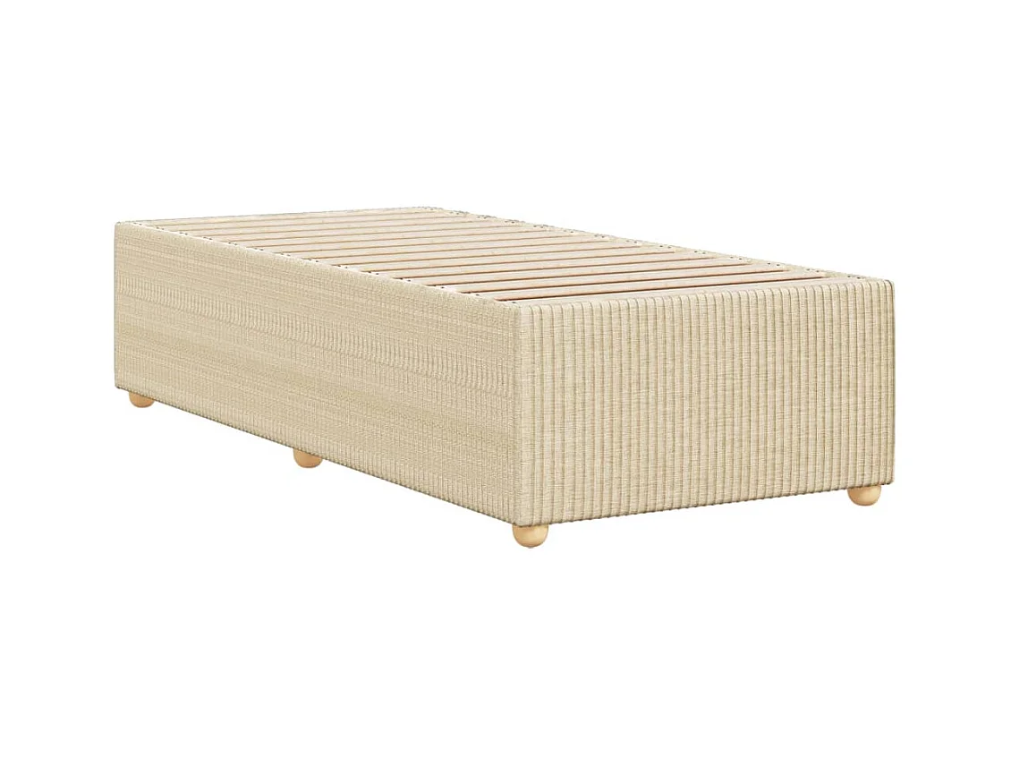 Cadre de lit sans matelas crème 90x190 cm tissu