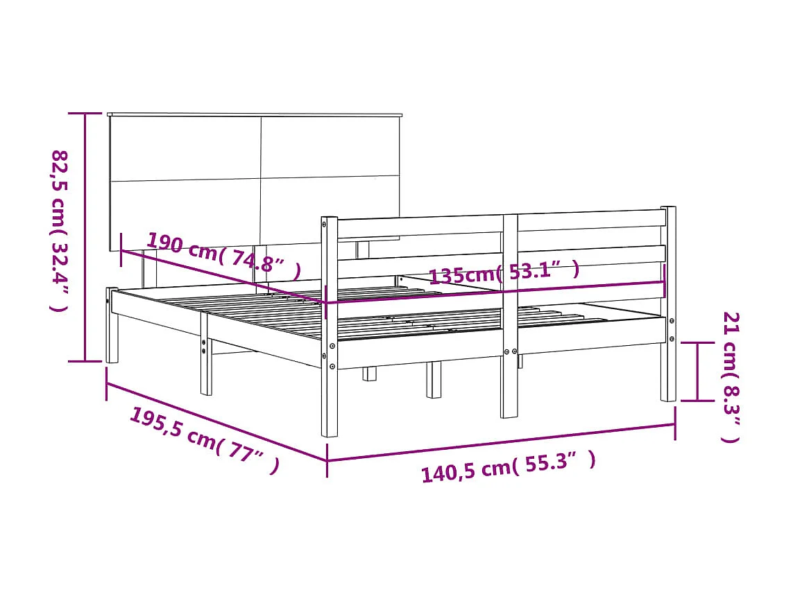 Bettgestell mit Kopfteil ohne Matratze Creme 80x200 cm Stoff