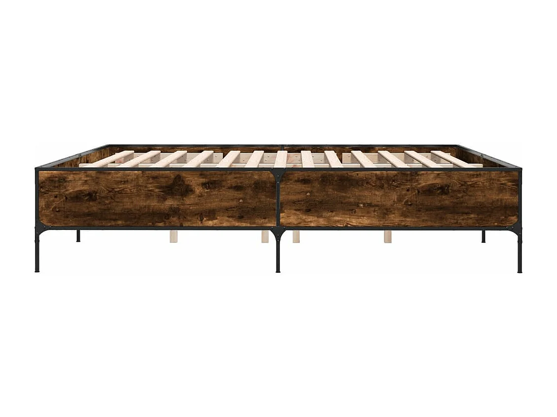 Cadre de lit sans matelas chêne fumé 200x200 cm
