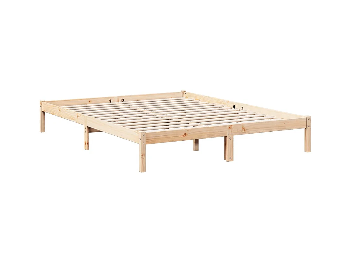 Cadre de lit extra long sans matelas 160x220 cm bois massif pin