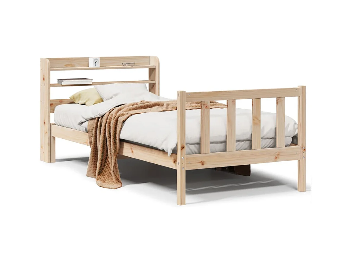 Letto senza Materasso 90x200 cm in Legno Massello di Pino