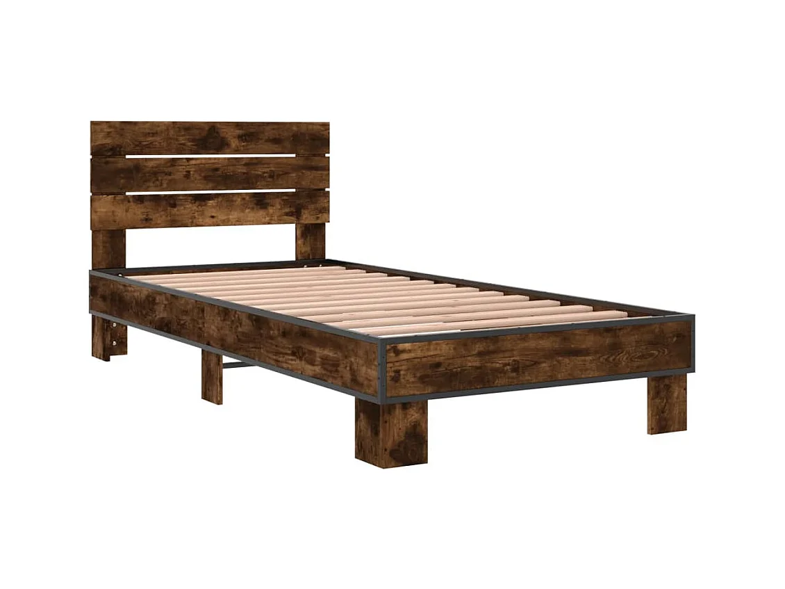 Cadre de lit sans matelas chêne fumé 100x200 cm