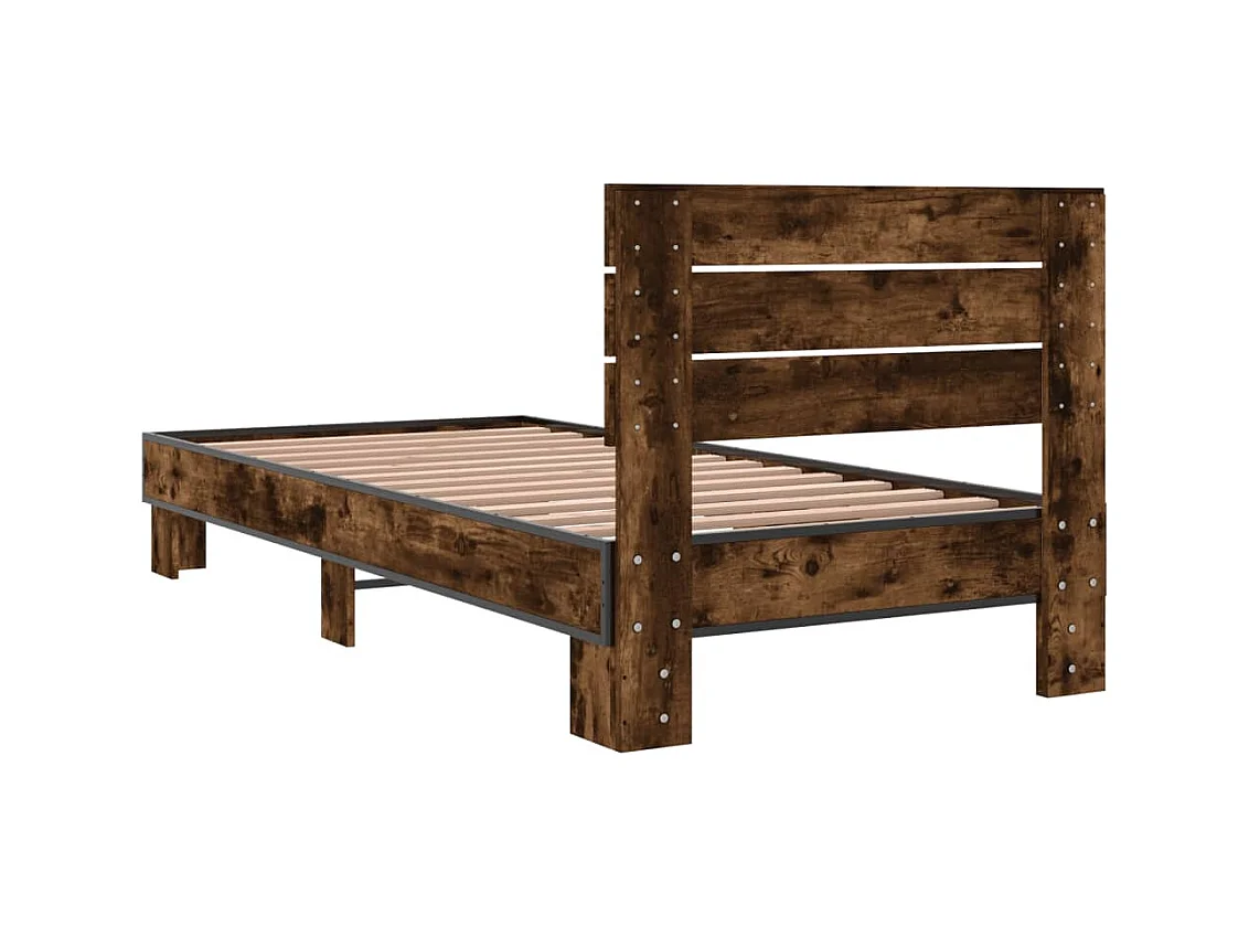 Cadre de lit sans matelas chêne fumé 100x200 cm