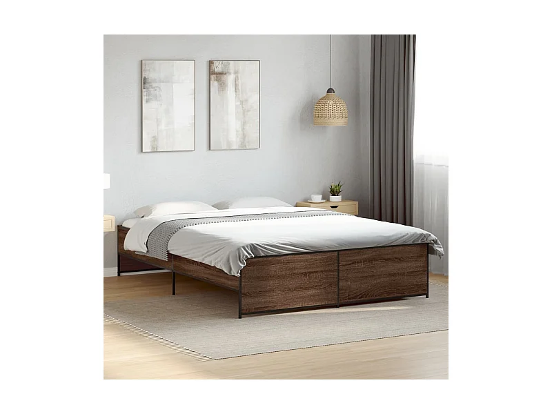 Cadre de lit sans matelas chêne marron 160x200 cm