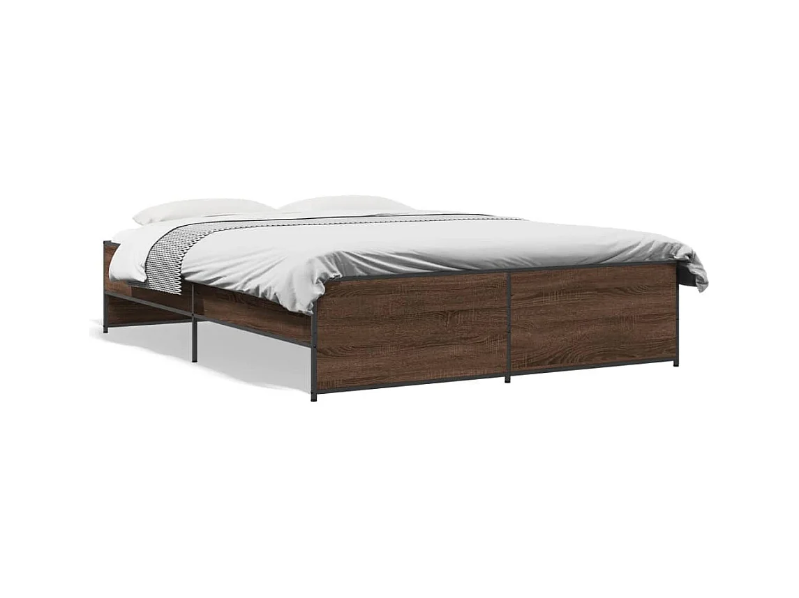 Cadre de lit sans matelas chêne marron 160x200 cm