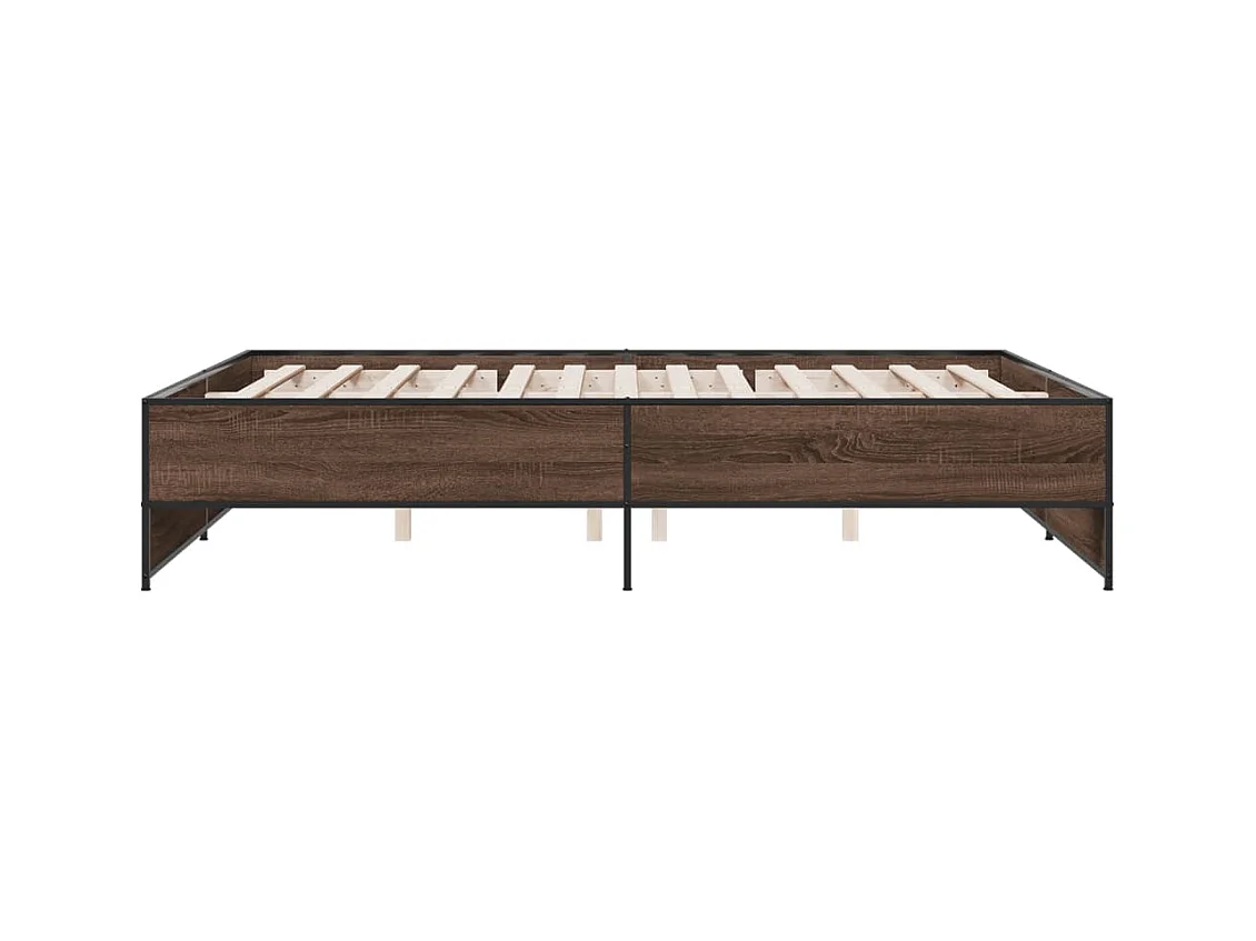 Cadre de lit sans matelas chêne marron 160x200 cm