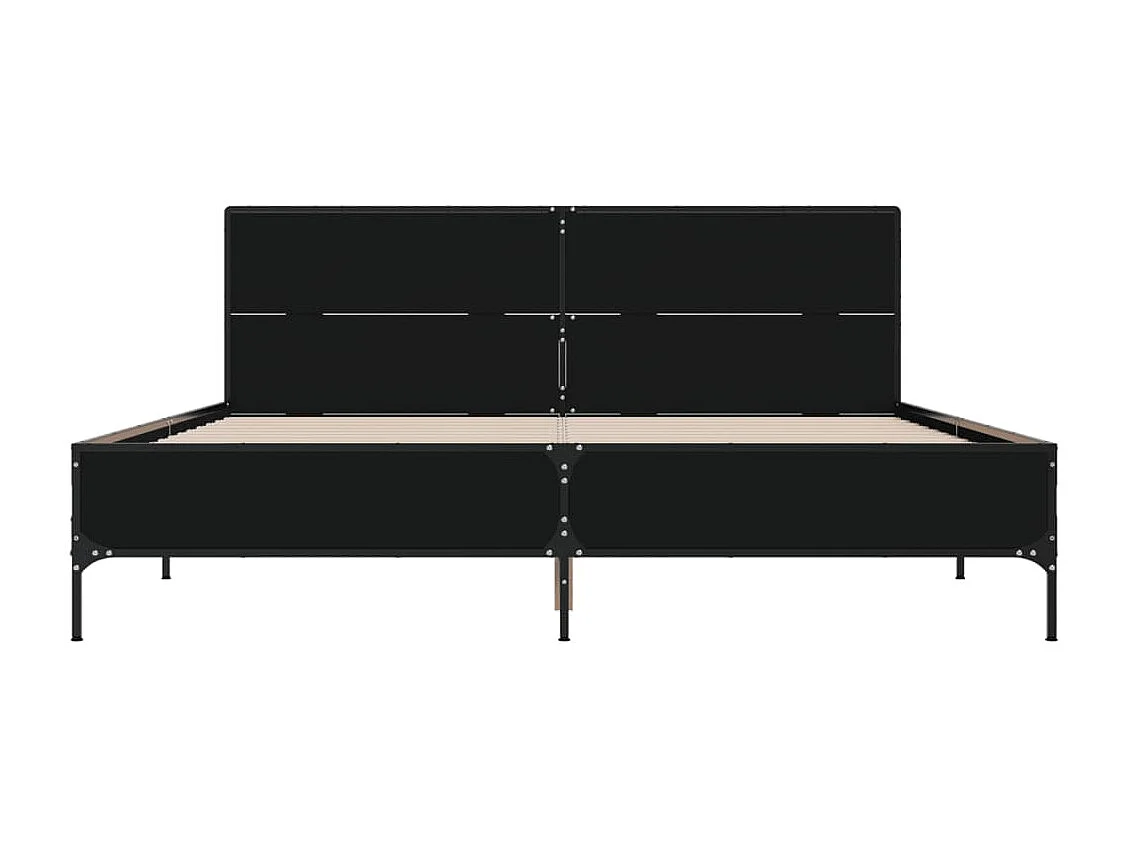 Cadre de lit sans matelas noir 120x200 cm
