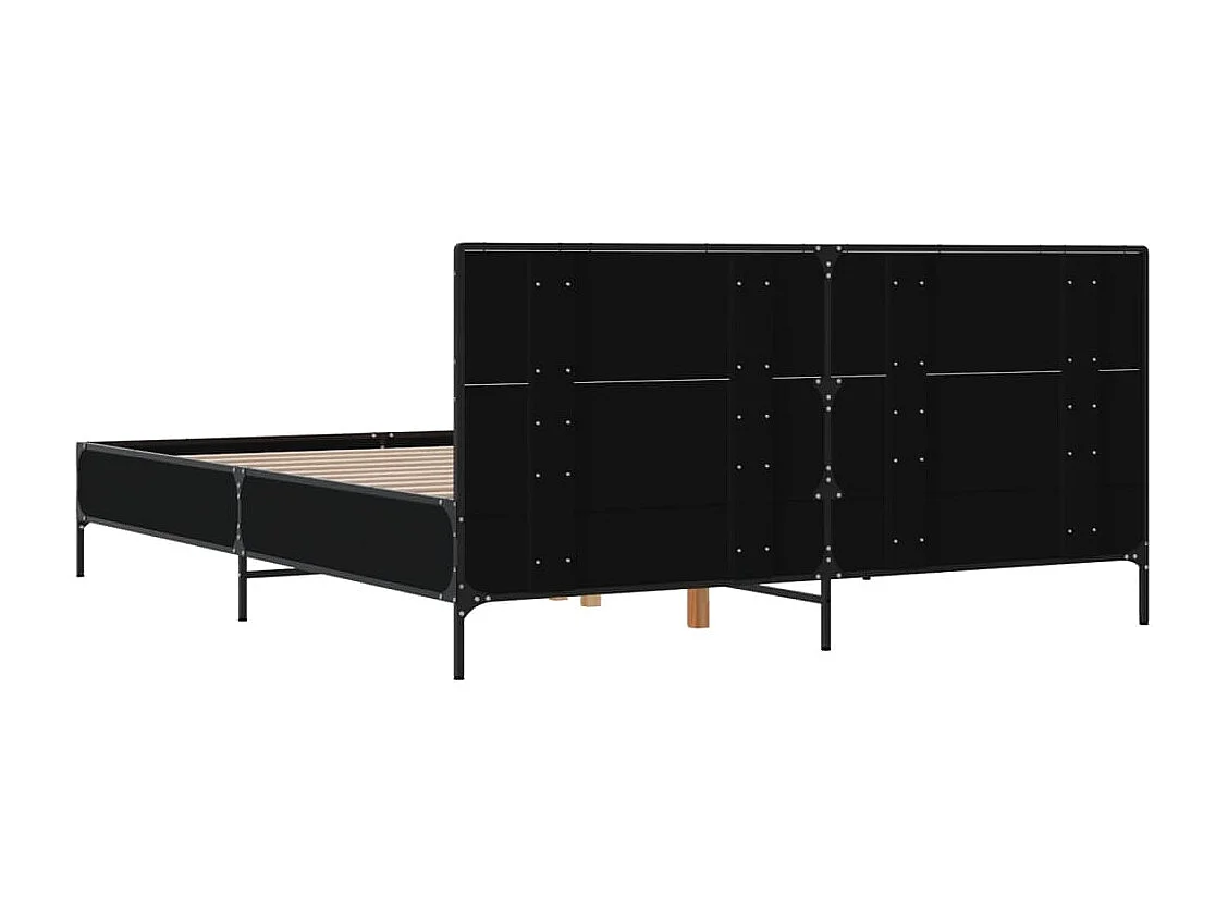 Cadre de lit sans matelas noir 120x200 cm