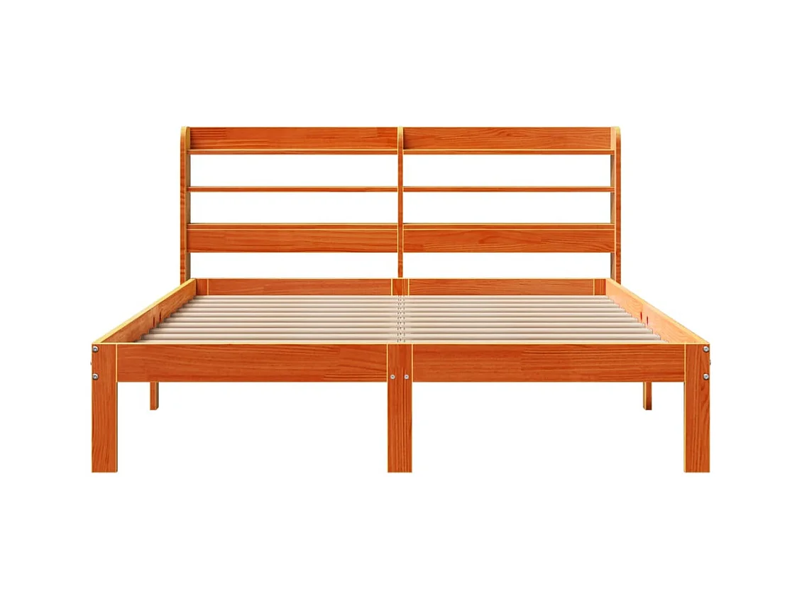 Massivholzbett ohne Matratze Wachsbraun 120x200 cm Kiefernholz