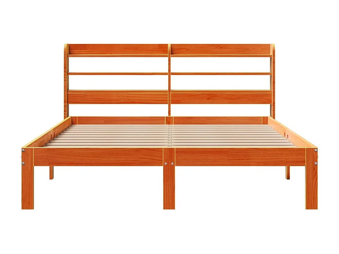 Cadre de lit sans matelas cire marron 120x200cm bois pin massif