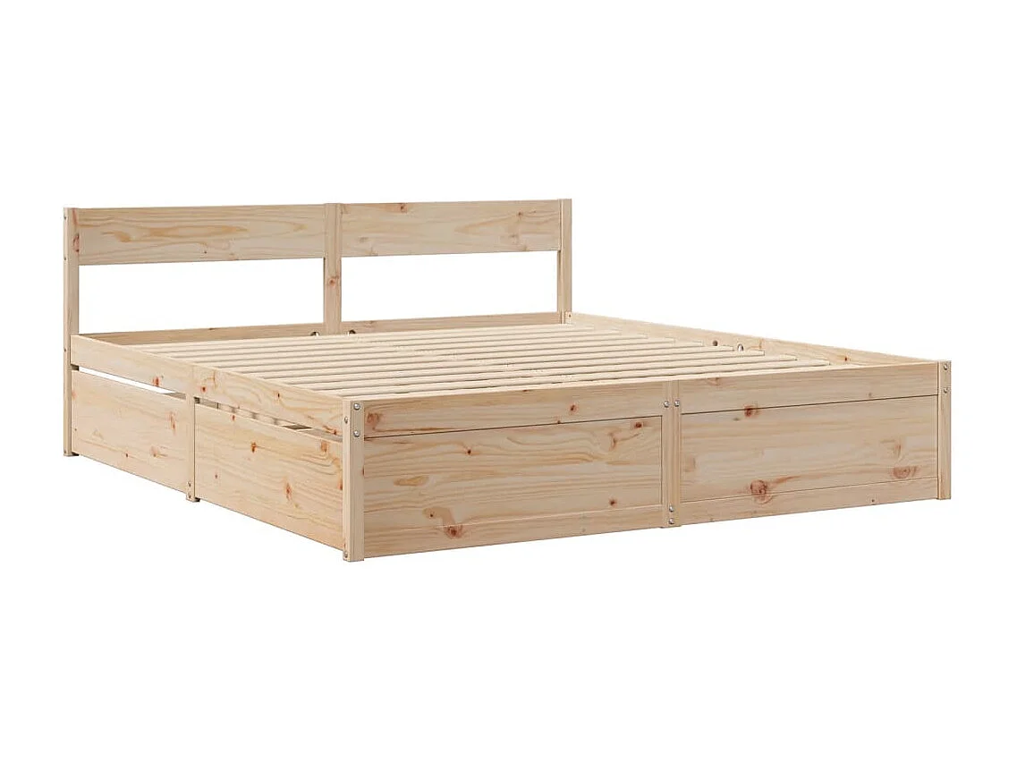 Letto senza Materasso 180x200 cm in Legno Massello di Pino