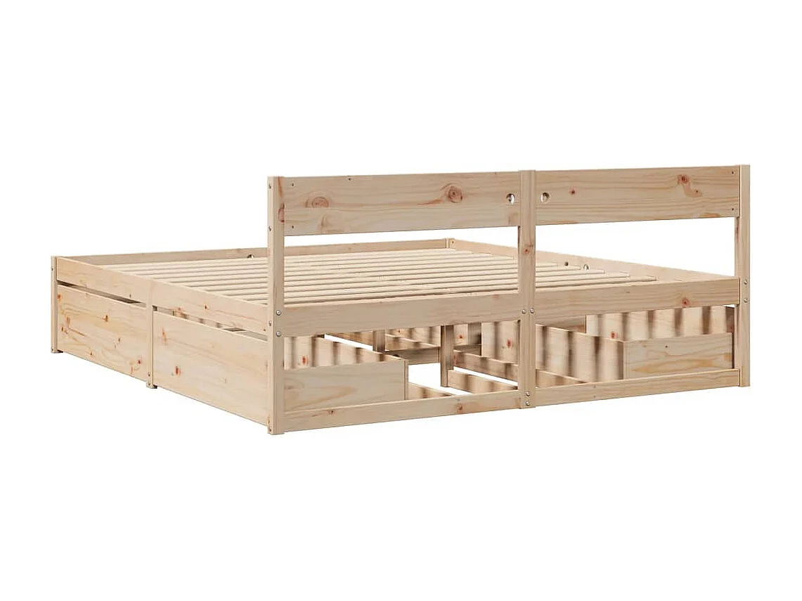 Letto senza Materasso 180x200 cm in Legno Massello di Pino