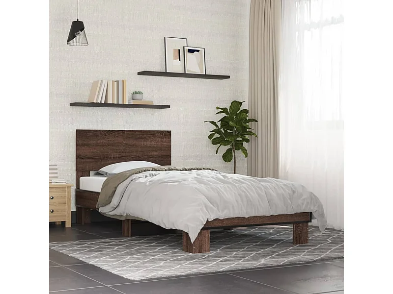 Giroletto Rovere Marrone 90x190 cm Legno Multistrato e Metallo