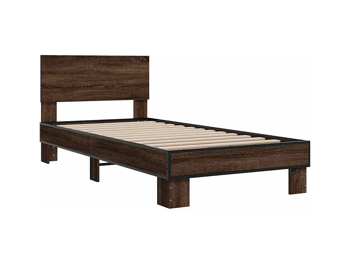 Giroletto Rovere Marrone 90x190 cm Legno Multistrato e Metallo