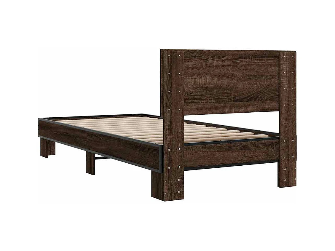 Giroletto Rovere Marrone 90x190 cm Legno Multistrato e Metallo