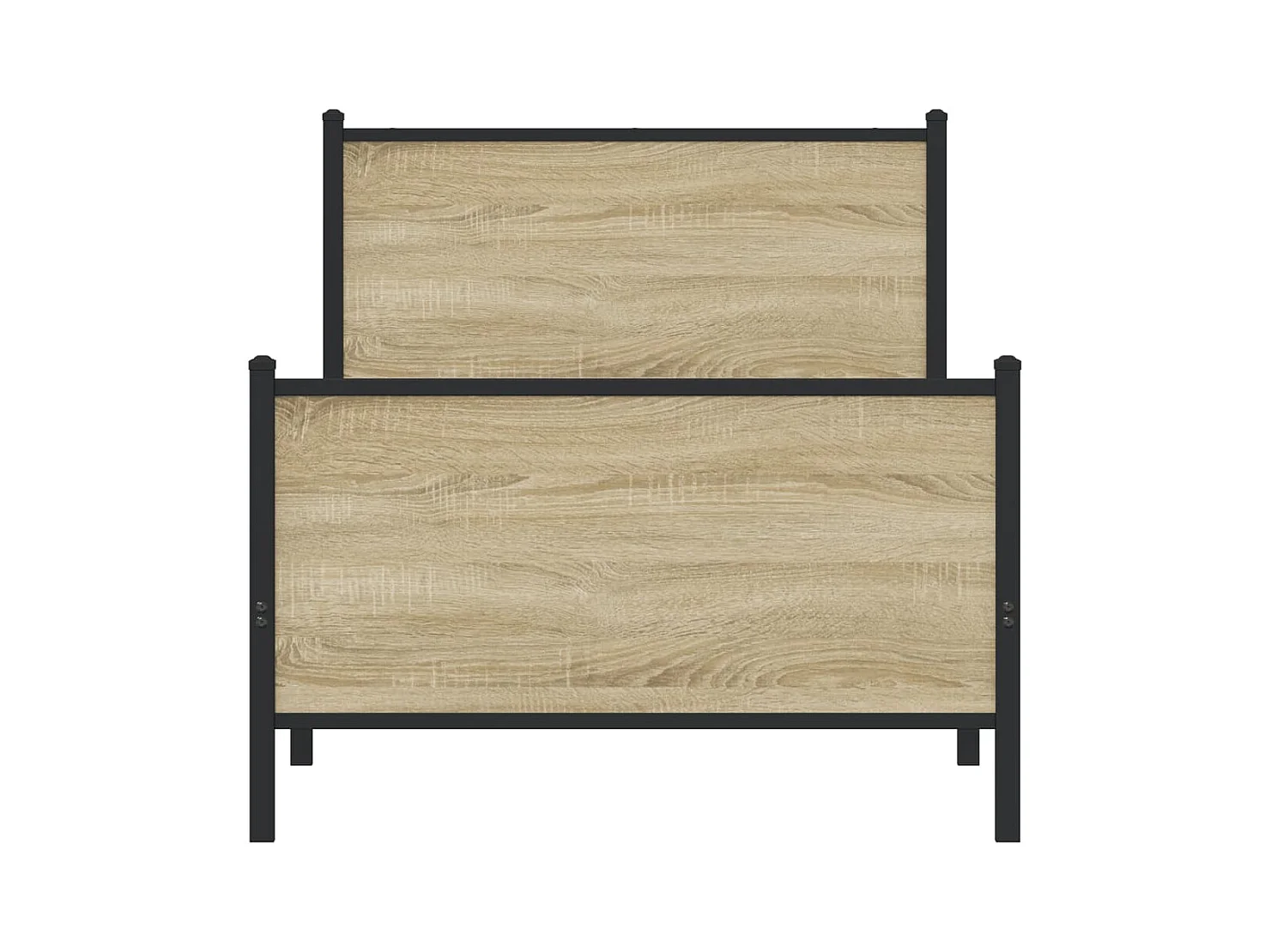 Cadre de lit en métal sans matelas chêne sonoma 90x190 cm