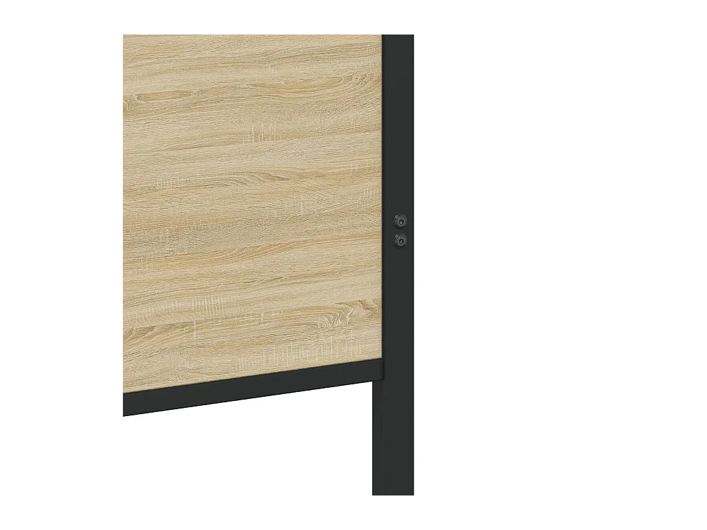 Cadre de lit en métal sans matelas chêne sonoma 90x190 cm