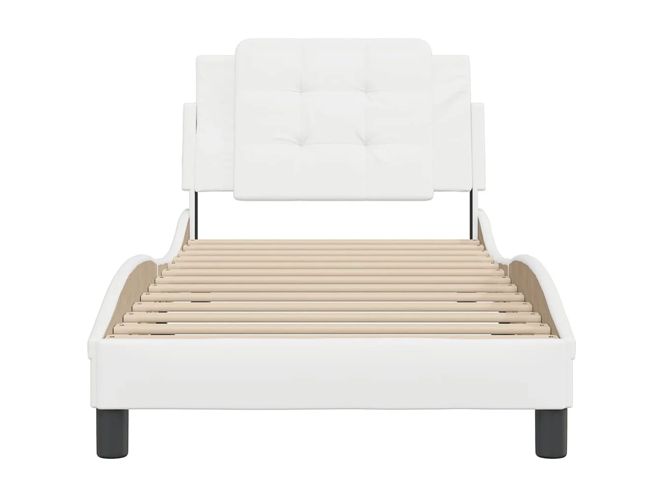 Giroletto con Testiera Bianco 80x200 cm in Similpelle