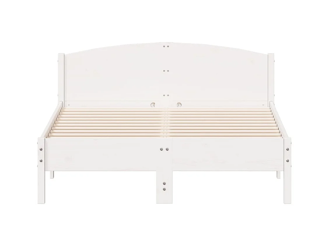 Letto senza Materasso Bianco 120x190 cm Legno Massello di Pino