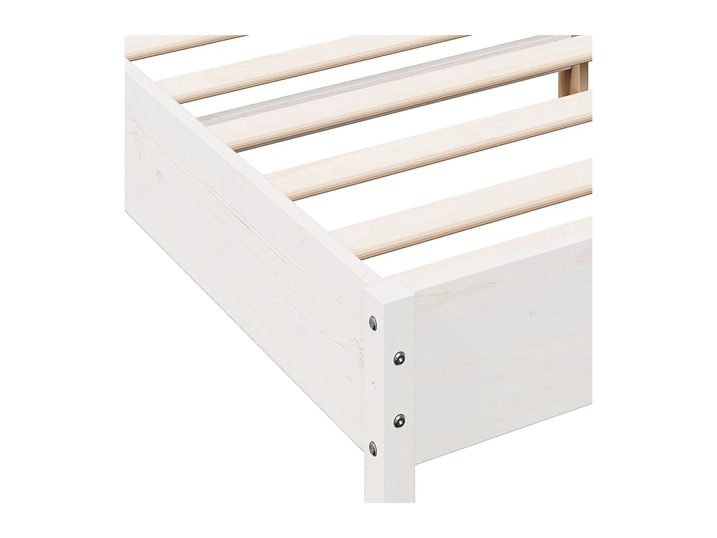 Letto senza Materasso Bianco 120x190 cm Legno Massello di Pino