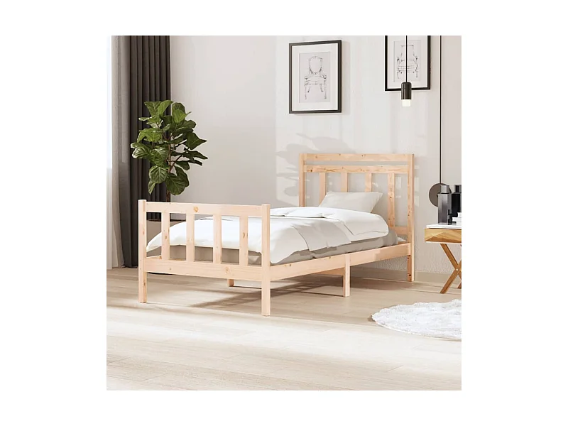 Estrutura de cama 100x200 cm madeira maciça