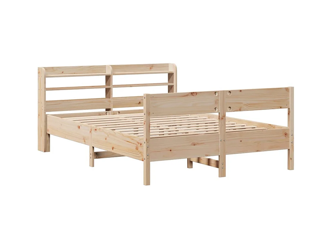 Letto senza Materasso 140x190 cm in Legno Massello di Pino