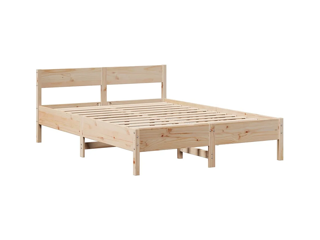 Letto senza Materasso 140x190 cm in Legno Massello di Pino