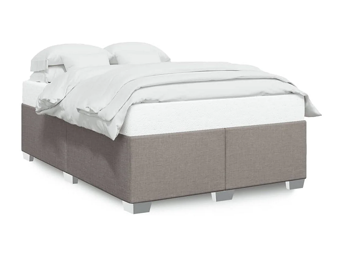 Cadre de lit sans matelas taupe 140x200 cm tissu