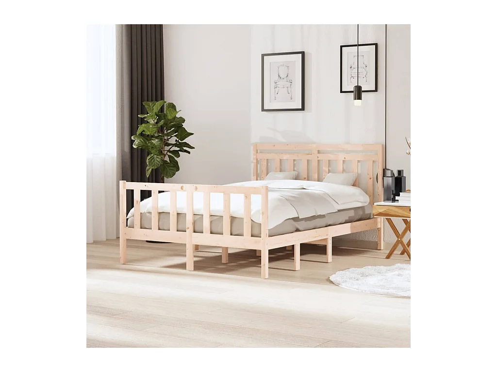 Cadre de lit sans matelas bois massif