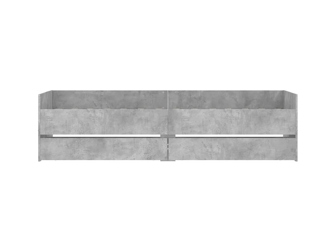 Cadre de lit sans matelas gris béton 75x190 cm