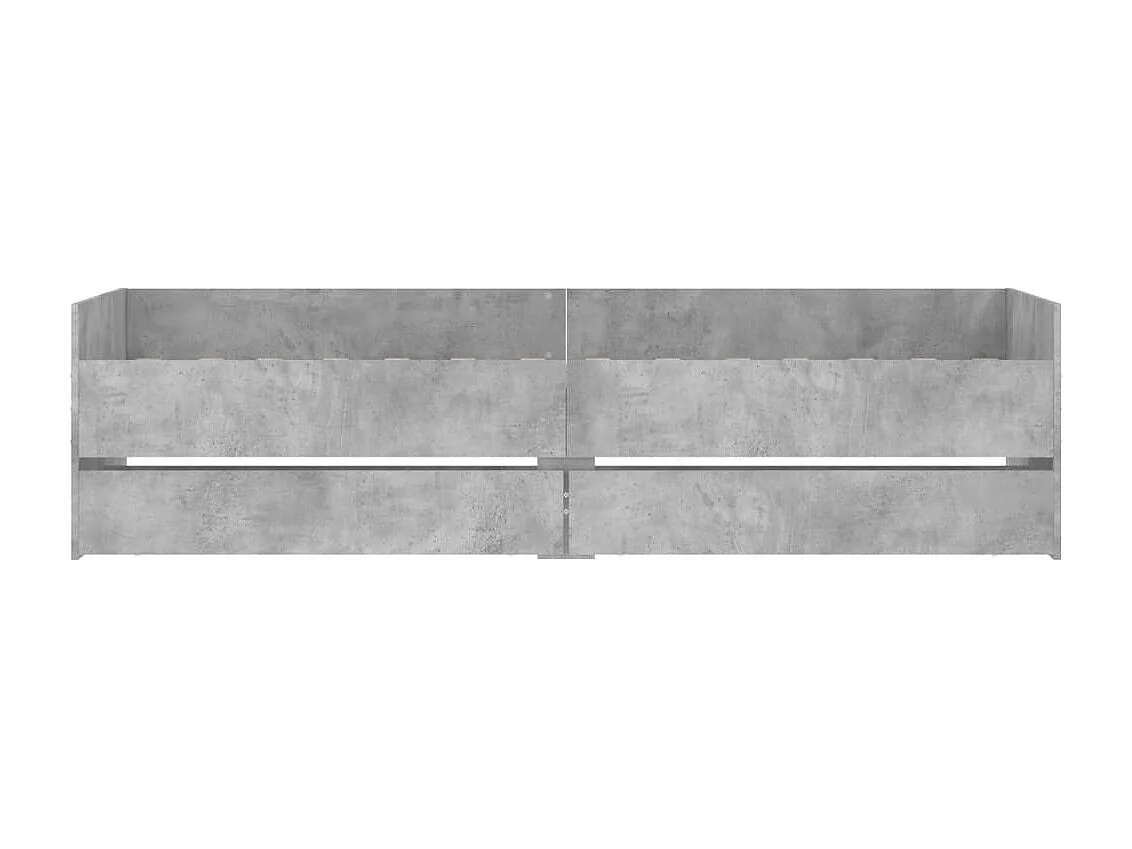 Cadre de lit sans matelas gris béton 75x190 cm