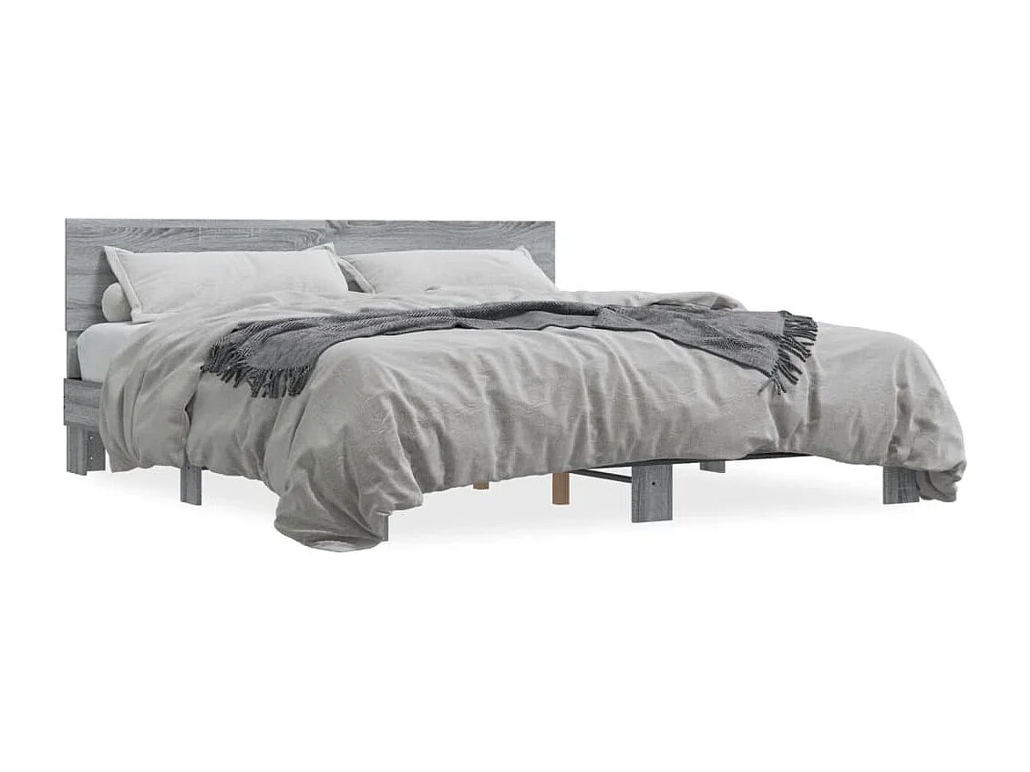 Cadre de lit sans matelas sonoma gris 200x200 cm