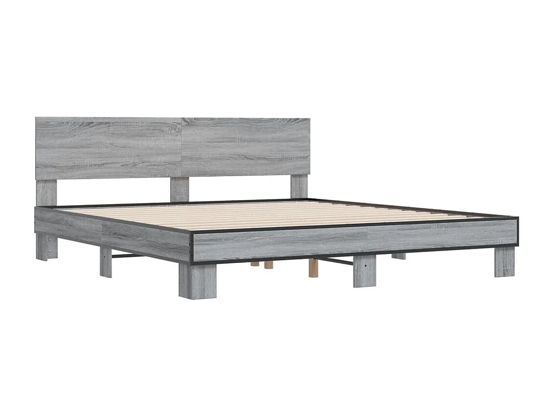 Cadre de lit sans matelas sonoma gris 200x200 cm
