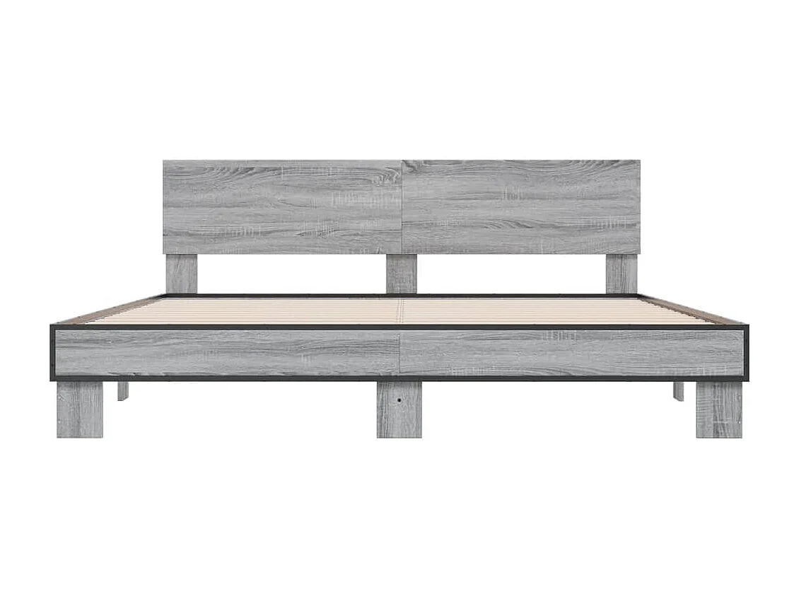 Cadre de lit sans matelas sonoma gris 200x200 cm
