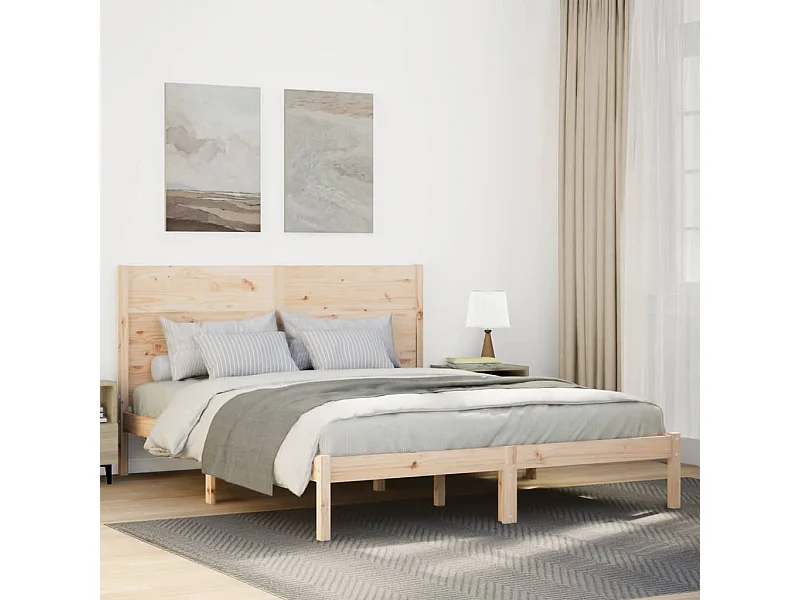 Cadre de lit extra long sans matelas 160x210 cm bois massif