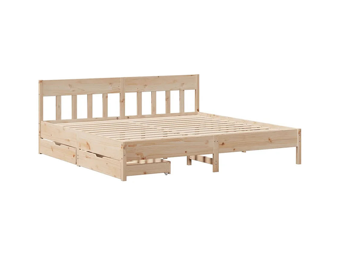 Cadre de lit sans matelas 180x200 cm bois massif de pin