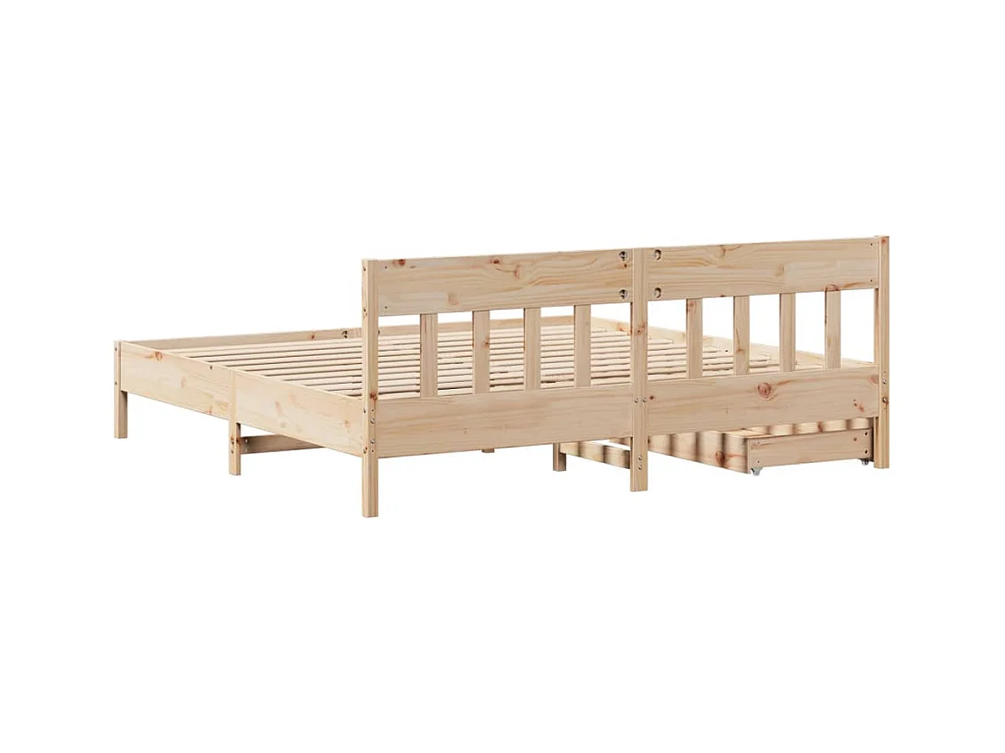 Cadre de lit sans matelas 180x200 cm bois massif de pin