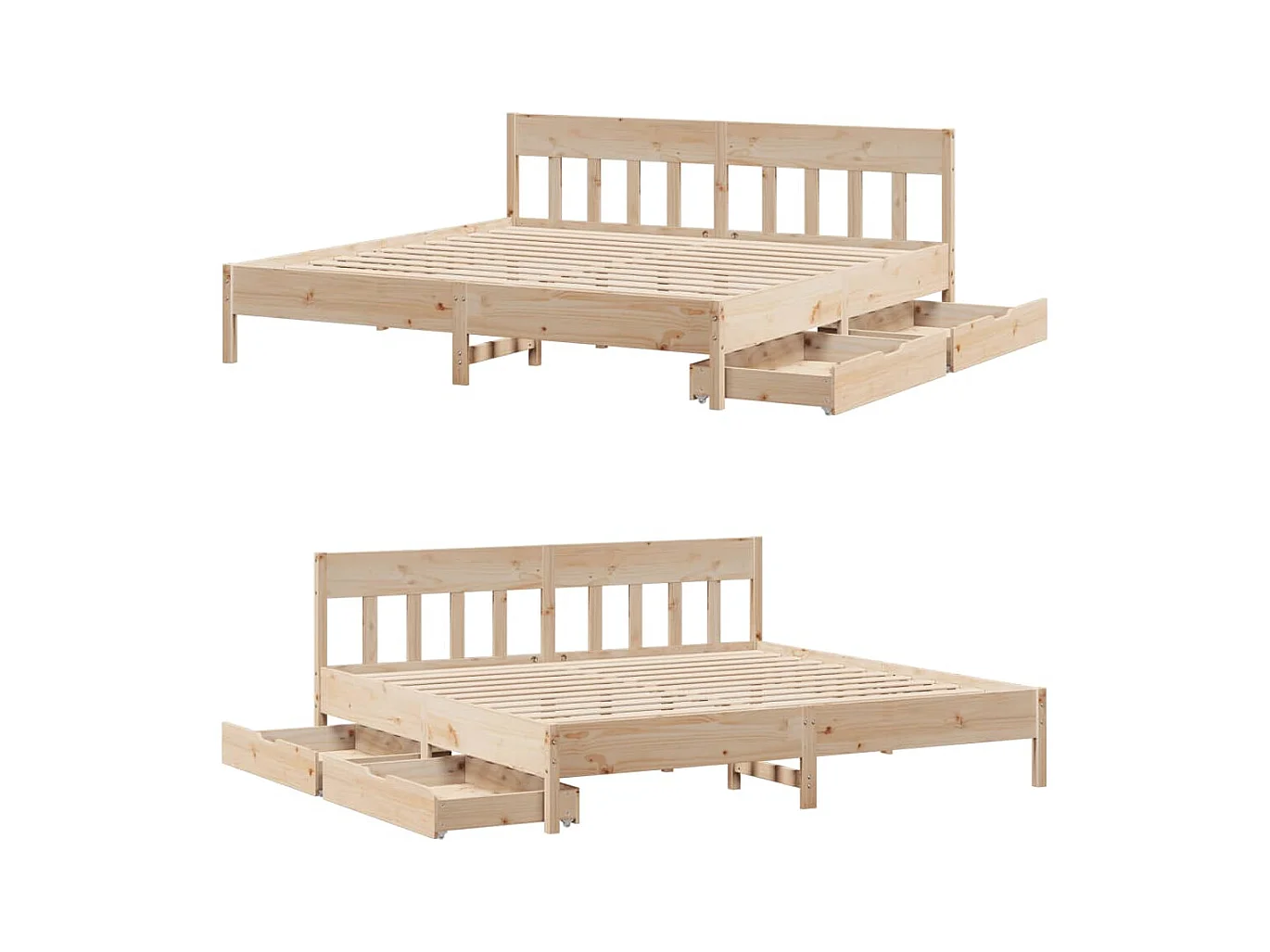Cadre de lit sans matelas 180x200 cm bois massif de pin