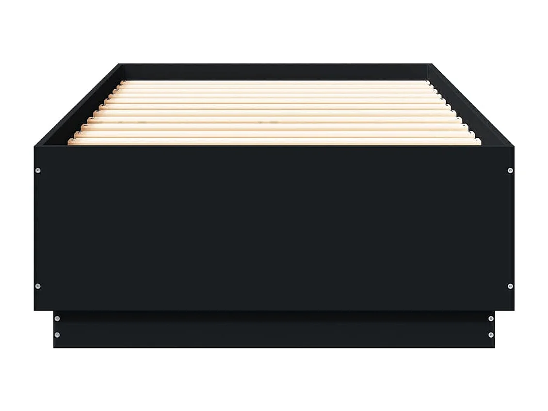 Estructura de cama madera de ingeniería negra 90x200 cm