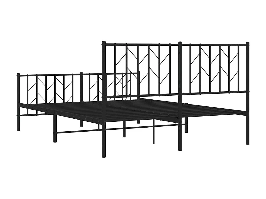 Bedframe met hoofd- en voeteneinde metaal zwart 140x200 cm
